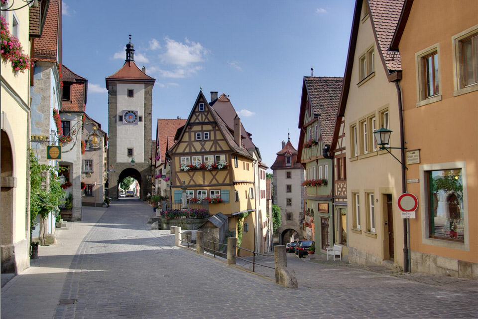 Rothenburg ob der Tauber, Sieberstor(links) und Koboltor (rechts)