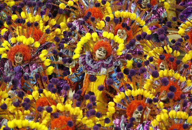 Revellers of the Unidos da Tijuca samba school participate in the annual Carnival parade in Rio