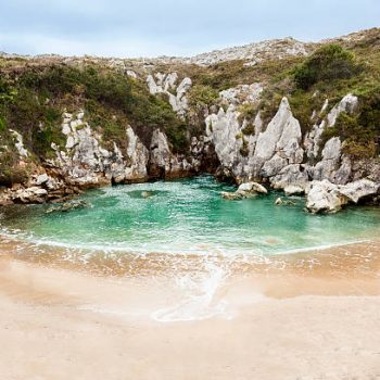 Gulpiyuri beach in Asturias (Spain)